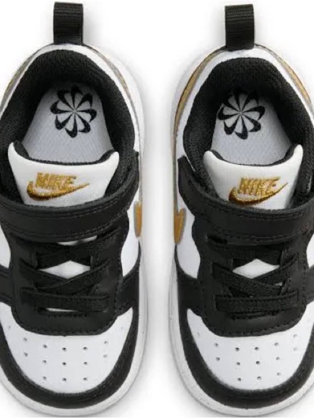 NIKE Unisex Kids Court Borough Low Recraft Black Gold 5C Toddler NIB - Picture 3 of 8